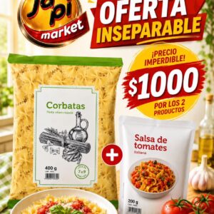 OFERTA JAPI MARKET -FIDEOS+SALSA DE TOMATE (HASTA AGOTAR STOCK)